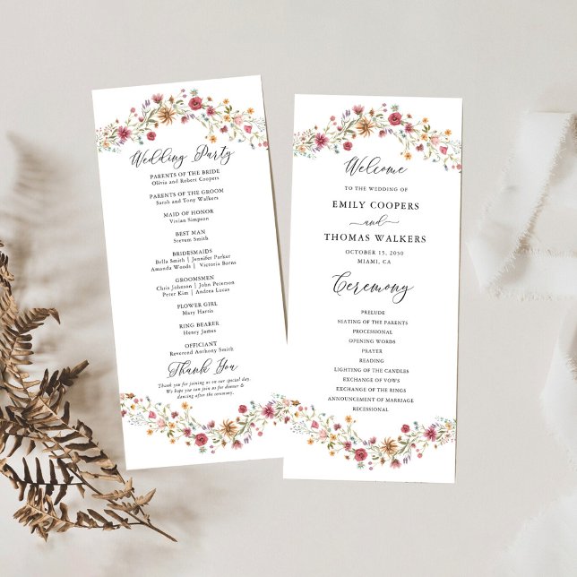 Programa de Boda de Flores Silvestres (Subido por el creador)