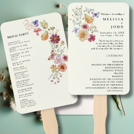 Programa de Boda de Flores Silvestres Boho Abanico