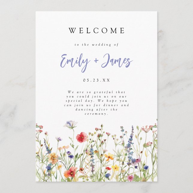 Programa de Boda de Flores Silvestres de Verano Co (Anverso)