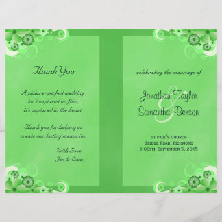 Programa de Boda de Flores Verdes Oscuras