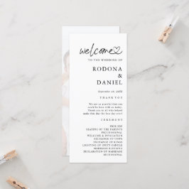 Programa de Boda de Foto Minimalista Moderna