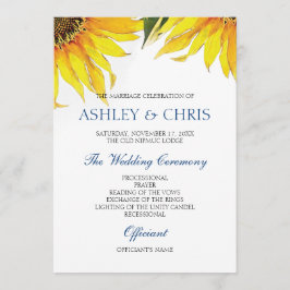 Programa de boda de girasol Amarillo