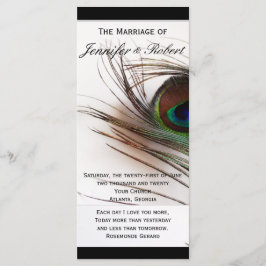 Programa de Boda de Glamour de pluma de pavo real