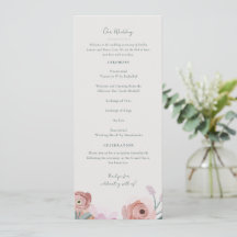 Programa de Boda de Gouache Blossoms