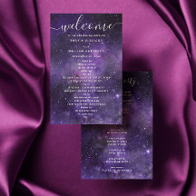 Programa de boda de guion de estrellas nocturnas e