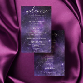 Programa de boda de guion de estrellas nocturnas e