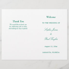 Programa de Boda de Guión Verde Esmeralda