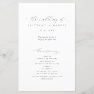 Programa de Boda de guiones modernos y elegantes