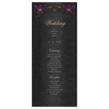 Programa de boda de Halloween gótico floral elegan