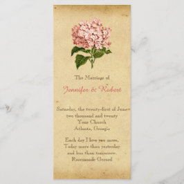 Programa de Boda de Hidrangea Vintage