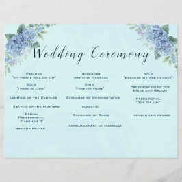 Programa de Boda de Hidrángulos Azules