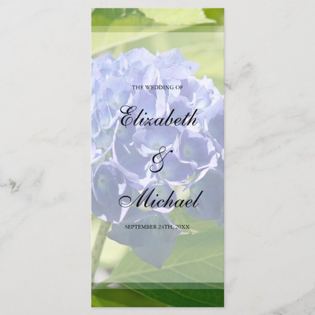 Programa de Boda de Hidrángulos Azules (Anverso)