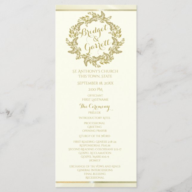 Programa de Boda de Hielo de Oro Foliage (Anverso)