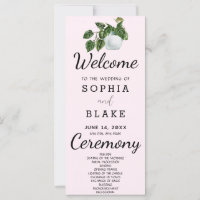Programa de Boda de Hojas de Planta de Campo Rústi