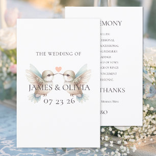 Programa de Boda de Hummingbird personalizado Ador