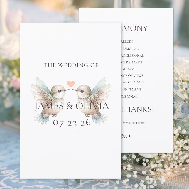 Programa de Boda de Hummingbird personalizado Ador (Subido por el creador)