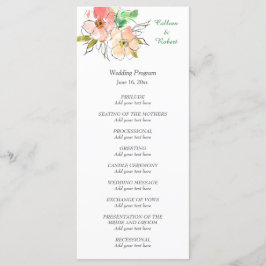 Programa de Boda de Impresiones Florales de Acuare