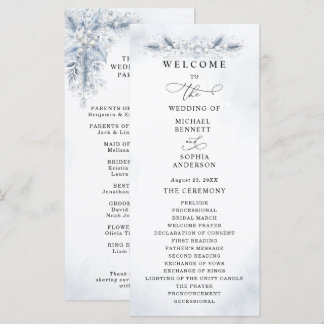 Programa de Boda de Invierno con Bayas Blancas Con
