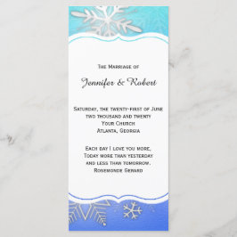 Programa de Boda de Invierno con soporte de copo d