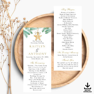 Programa de Boda de Invierno de Pine Boughs de Acu