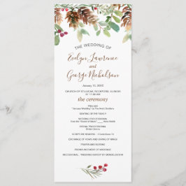 Programa de Boda de Invierno de Pine Red Berry