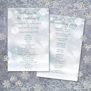 Programa de Boda de Invierno Primeras Copos de Nie