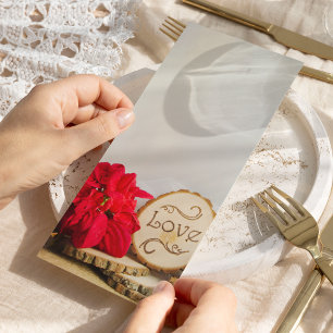 Programa de Boda de Invierno Rustic Red Poinsettia