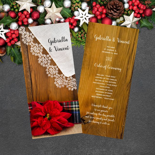 Programa de Boda de Invierno Rústica de Poinsettia (Subido por el creador)