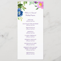 Programa de Boda de Jardín Azul Violeta