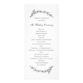 Programa de boda de jardín. Botánico en blanco y n