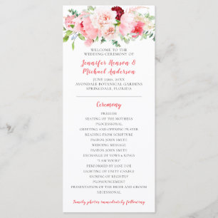 Programa de Boda de Jardín de Acuarela Silvestre F