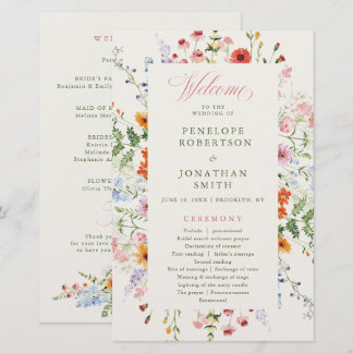 Programa de Boda de Jardín de Pradera Primaveral d