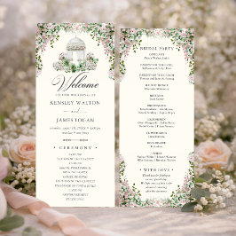 Programa de Boda de Jardín Elegante con Toque Rosa