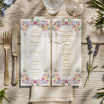 Programa de Boda de Jardín Floral Elegante de Prim