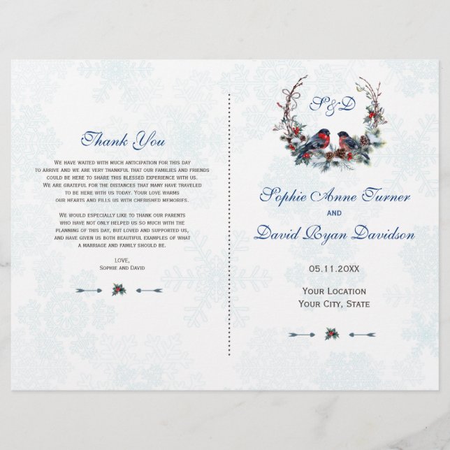 Programa de Boda de la Guerra de las Berias Sagrad (Anverso)