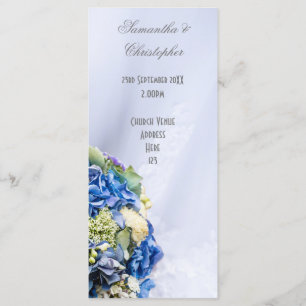 Programa de boda de la iglesia boda floral azul bl