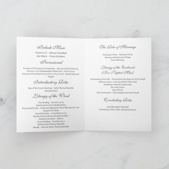 Programa de Boda de la Iglesia Católica (Interior)