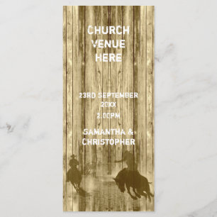 Programa de boda de la iglesia temática del vaquer