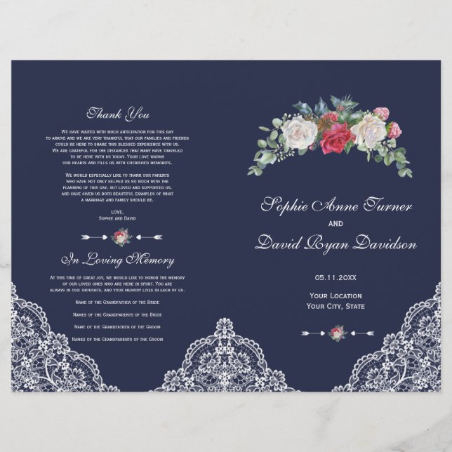 Programa de Boda de la Marina de Guerra de las Flo (Frente)