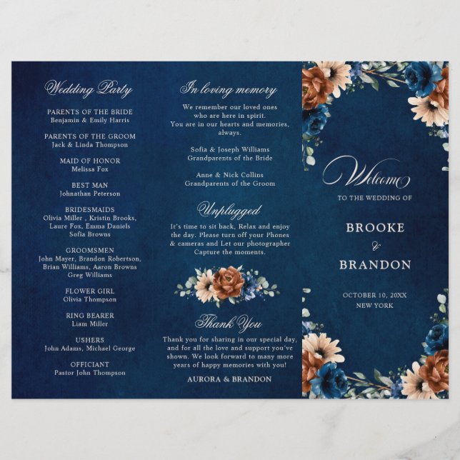 Programa de Boda de la Marina de Terracota (Anverso)