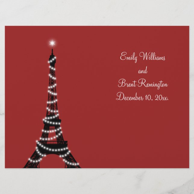 Programa de Boda de las Luces de París (Anverso)