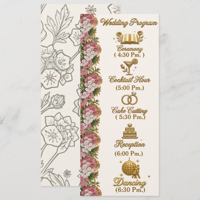 Programa de Boda de Laurel de Montaña de Pennsylva (Anverso / Reverso)