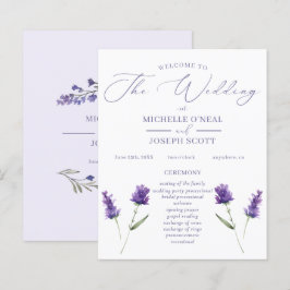 Programa de Boda de Lavanda Bliss Elegant Watercol