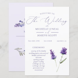 Programa de Boda de Lavanda Bliss Elegant Watercol