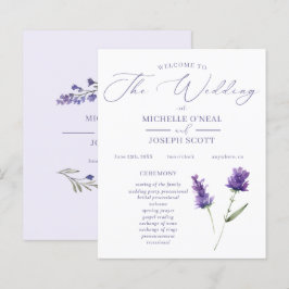 Programa de Boda de Lavanda Bliss Elegant Watercol