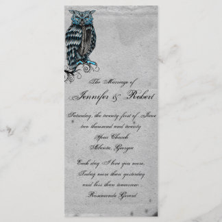 Programa de Boda de Lechuza Gótica Azul