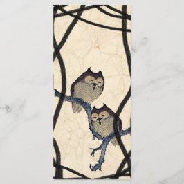 Programa de Boda de Lechuzas Japonesas Vintage