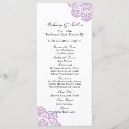 Programa de Boda de Lilac Purple Lace Doily