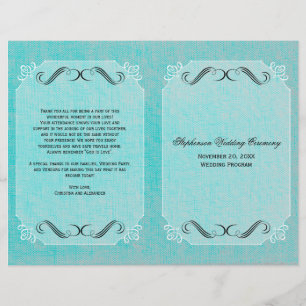 Programa de Boda de Linaje Vintage de Caligrafía E