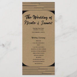 Programa de Boda de Líneas Modernas Mínimas Kraft